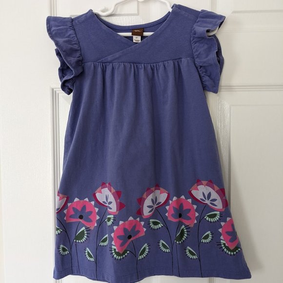Tea Collection Other - Tea Collection Purple Flower Dress 4T